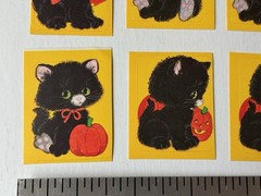 Vintage 80s Halloween Black Cat Stickers Jack O’ Lantern Pumpkin Gibson Loose