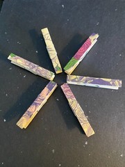 Set Of 6 Flowers Magnetic Clothespins Hold Pictures Paper Refrigerator Magnet