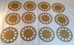 Tim Holtz Die Cuts * Picture Wheels * Set of 12 * White, Kraft or Chipboard