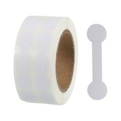 1 Roll Blank Tamper Evident Labels 0.43x 1.65 Inch Adhesive Top Stickers White