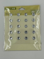 STUDIO112 Adhesive Gems Silver Round 20 Pcs Scrapbooking