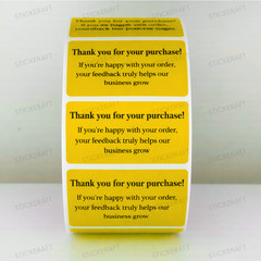 Thank You Stickers White – Feedback Message Small Business Labels | 50 Stickers