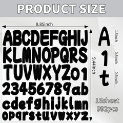 Letter Sticker 1.5 Inch,16 Sheets Alphabet Stickers,Vinyl Self Adhesive Water…