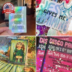 20 Sheets Holographic Sticker Paper A4 Size Vinyl Lamination Stickers Film Water