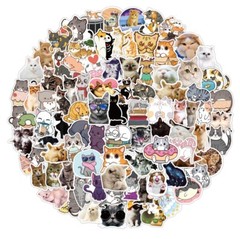 100 pcs Cute Cat Stickers, Hydro flask laptop no residue, 086
