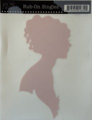 PINK WOMEN SILHOUETTE Rub-On Transfers(4.5”x 5”)Jenni Bowlin •Lady•Card Making•