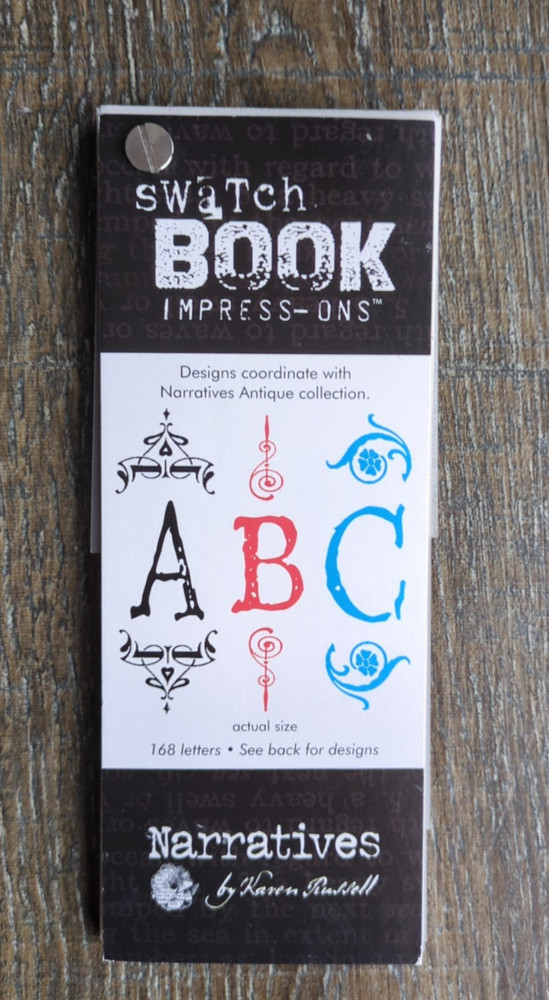 Narratives Swatch Book Impress-ons Alphabet Rub-ons Used Crafts Scapbooking ABC