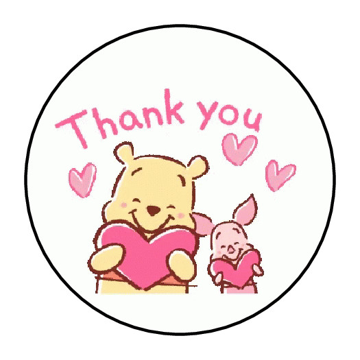 30 THANK YOU WINNIE THE POOH STICKERS ENVELOPE SEALS LABELS 1.5″ ROUND CUSTOM