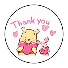 30 THANK YOU WINNIE THE POOH STICKERS ENVELOPE SEALS LABELS 1.5″ ROUND CUSTOM