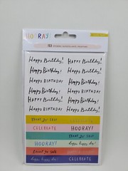CR6 American Crafts Crate Paper Hooray! 153 Birthday Stickers New