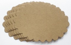 {6} 2″ x 3″ OVAL SCALLOP – Raw Bare Unfinished Chipboard Die Cuts