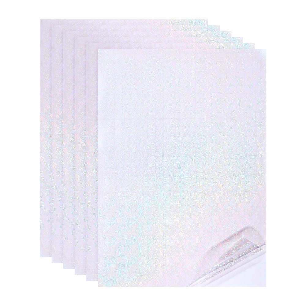 12x8in Holographic Laminate Sheets 6Pcs Sticker Paper Flower Pattern