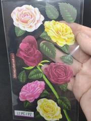Adhesive Roses | Rose Labels | Roses Stickers – 12 Assorted Pcs (nmspvm31)