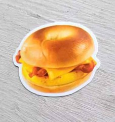 Vintage Food Sticker Bagel Bacon Egg And Cheese Collectible Delicious Bread 1 Pc