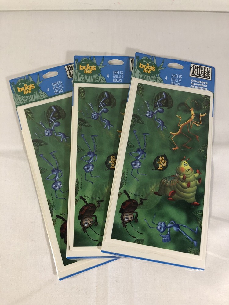 NEW! SEALED! Vintage Hallmark A Bug’s Life Disney Pixar Stickers 4 Sheets