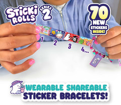 Sticki Bands Wearable Sticker Bracelets – 70 Mini Stickers & 2 Mystery Rolls