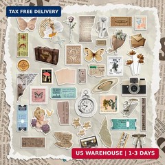 300 Pcs Vintage Stickers, Junk Journal Supplies, Cute Stickers for Journaling Su