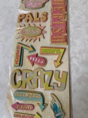 K&COMPANY CHIPBOARD ADHESIVE URBAN RHAPSODY WORDS 13PCS
