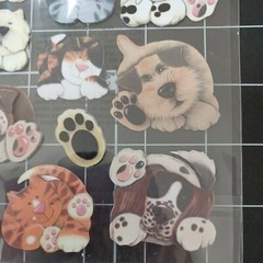 SCRAPBOOK STICKER Pets Shelter Rescue Vet Dog Puppy Cat Kitten paw print Bernard