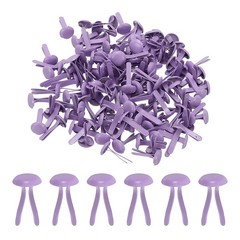 Brads for Paper Crafts, 150 Pcs Purple Metal Round Paper Fasteners, 13 mm