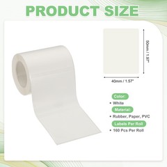 320 Pcs Thermal Sticker Paper, 2×1.6″ Square Thermal Printer Label, White
