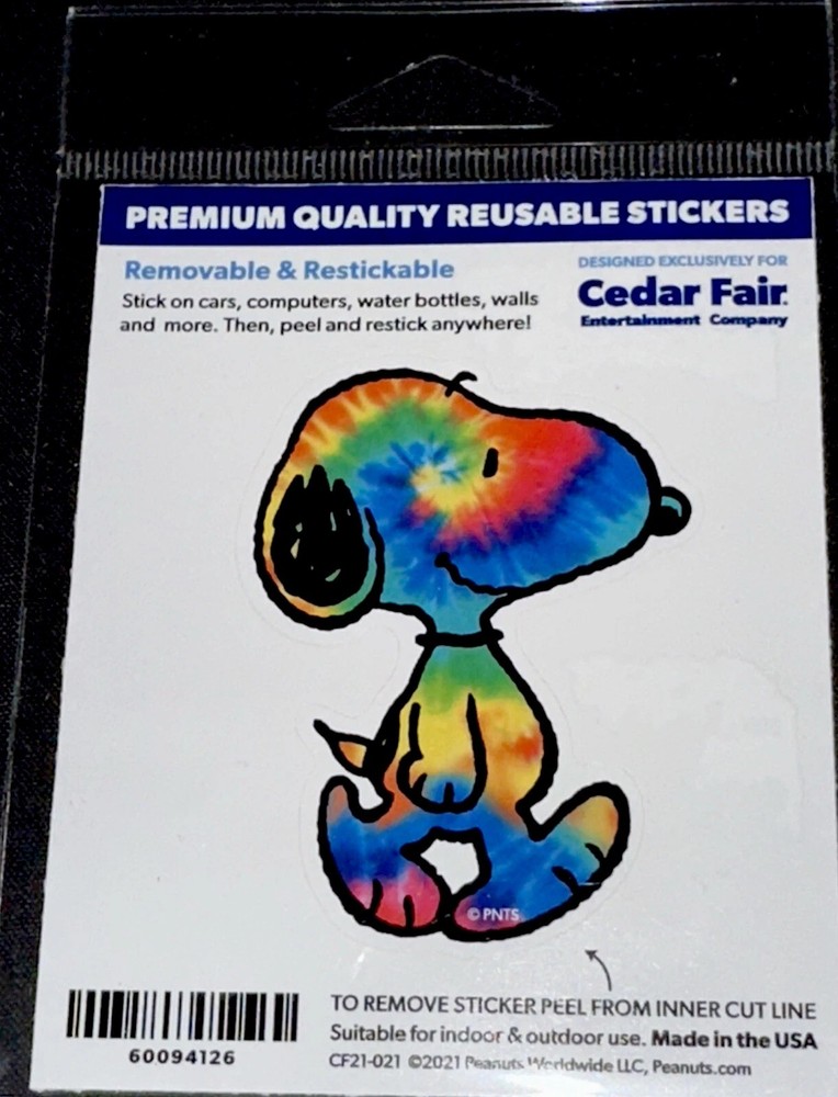 SNOOPY STICKER✨🧡💛💚🩵💙✨4 1/3” X 3 1/2”✨REMOVABLE & RESTICKABLE✨🐶✨CUTE✨