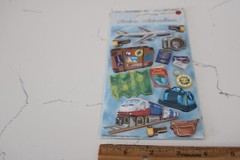 Punch Studio Dimensional Sticker Train Luggage Map Plane Ticket Scrapbooking Art