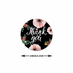 4 Roll of 2000pcs 1inch Assorted Floral Thank You Stickers Round Sealing Labels
