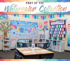 Teacher Created Resources Watercolor 1 Count (Pack of 1), Green/Blue/Red