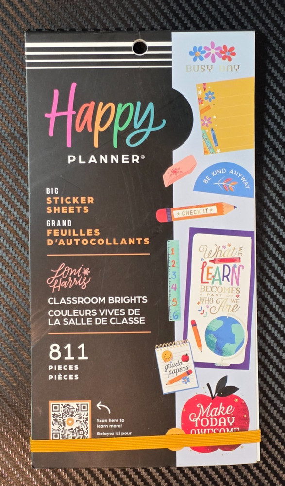 Happy Planner Classroom Brights Big Sticker 30 Sheets 811 Pieces