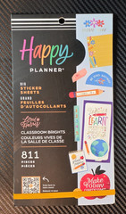 Happy Planner Classroom Brights Big Sticker 30 Sheets 811 Pieces