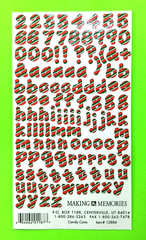 Making Memories Candy Cane Alphabet Letters Upper & Lower Case Sticker Sheet