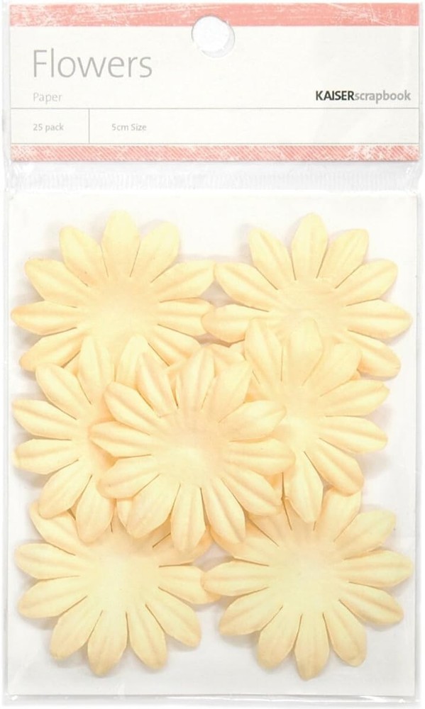 Paper Flowers, Cream, 25/pk, 5cm, scrapbook – Kaisercraft 826