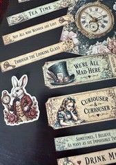 Alice in Wonderland Junk Journal Kit Ephemera Bundle 106 Pc Tags Papers Crafts