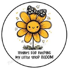 THANK YOU FOR HELPING THIS LITTLE SHOP BLOOM ENVELOPE SEALS LABELS STICKERS