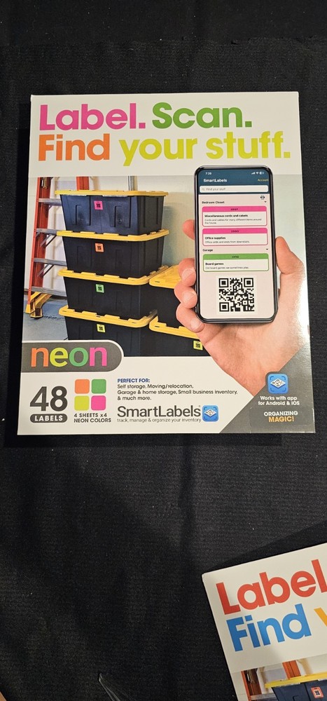 Smart Labels QR Code Stickers Pack of 48 Neon Made in USA – QR Code Labels fo…