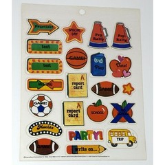 Vtg Calendar Planner Stickers Perk Ups School Sports Pep Rally Game 65 TOTAL