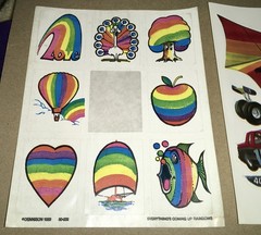 VTG 1980’s Sticker Sheets Rainbows Good Vibes Motorcycle Thrill Seeker Racing
