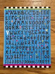 3 Sheets Colorbok 2001 2 Grrrls Pink/Black Letter Alphabet Scrapbook Stickers