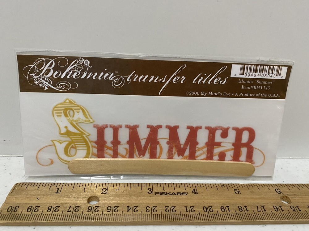 My Mind’s Eye Bohemia Rub On Transfer Titles Scrapbook Craft «Summer»
