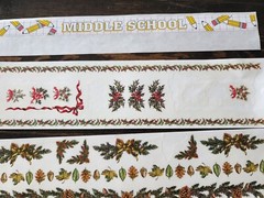 Vintage Sticker Borders LOT PARTIALS MIXED Brands Sea Shells + Scrapbooking #9