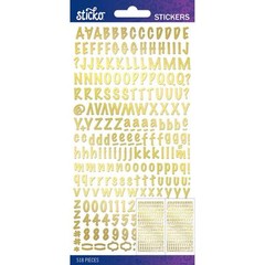 Scrapbooking Crafts Stickers Sticko Alphabet Numbers Gold Foil Marker Small 2