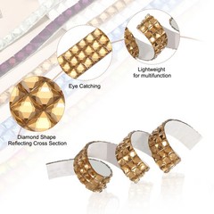1.18 Inch x 1 Yard Crystal Rhinestone Sticker Ribbon, Brown