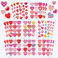 Heart Stickers for Kids, Valentines Day Colorful Heart Stickers Valentine’S Day