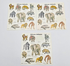 VTG AGC African Animal Stickers Wildlife Safari Elephant Leopard Zebra Gorilla