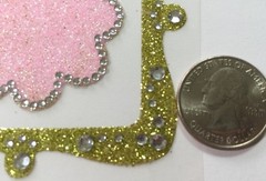 FLUTTER GLITTER BLING Shapes(2pc) Making Memories•Frame•Pink Flower •Rhinestones
