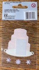 Essentials Pink Cake W/ Hearts & Purple White Flowers Wedding Scrapbook Stickers