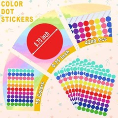4200 Pcs Colored Dot Stickers 3/4″ Round Color Coding Labels Office Classroom