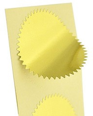 100pcs Embossing Stickers Blank Metallic Gold Certificate Seals Embossed Foil…