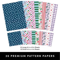 Creative Junk Journal & Scrapbook Kit – Blank Hardcover Notebook, 20 Patterns, S